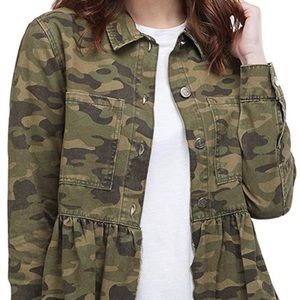 Women’s MudPie Green Camo Denim Jacket